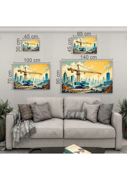Mesleki Cam Tablo - Müteahhit - Yatay Motif 14-175
