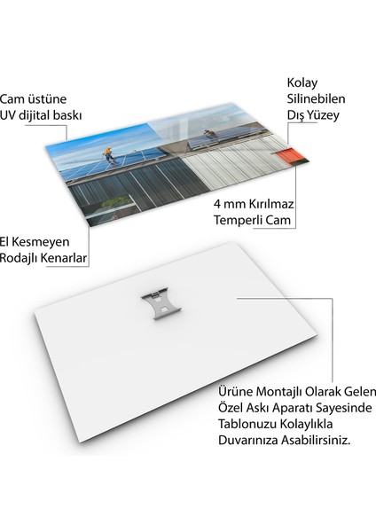 Mesleki Cam Tablo - Müteahhit - Yatay Motif 14-173