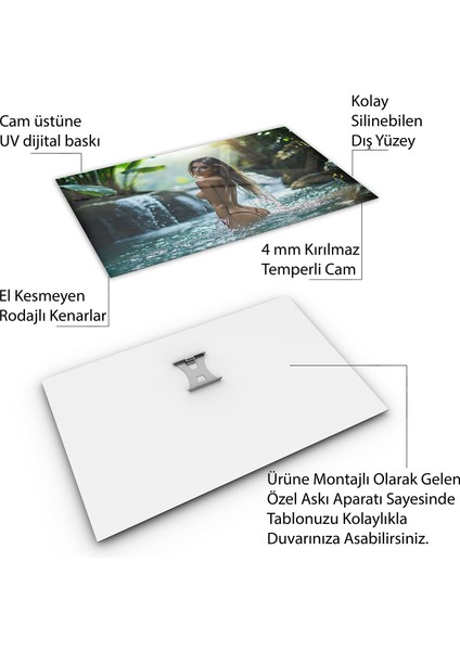 Insan Cam Tablo - Güzel Kadınlar - Yatay Motif 03-079