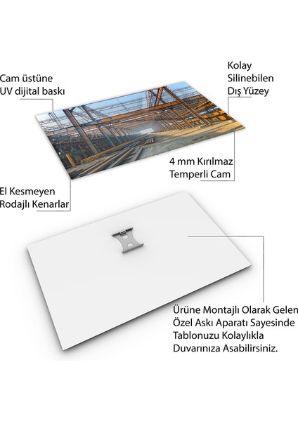 Mesleki Cam Tablo - Müteahhit - Yatay Motif 14-190