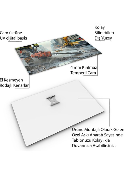 Mesleki Cam Tablo - Müteahhit - Yatay Motif 14-189