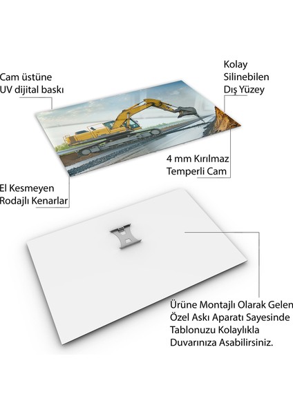 Mesleki Cam Tablo - Müteahhit - Yatay Motif 14-194