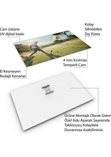 Insan Cam Tablo - Spor Yapanlar - Yatay Motif 04-051