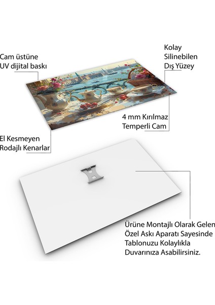 Doğa Manzaralı Cam Tablo - Istanbul - Yatay Motif 02-037