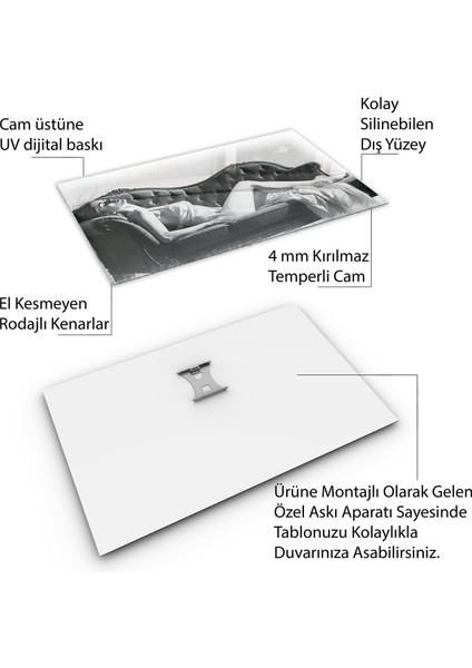 Insan Cam Tablo - Güzel Kadınlar - Yatay Motif 03-014