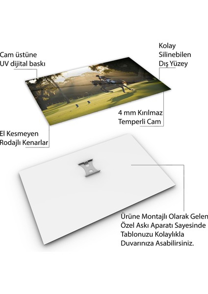 Insan Cam Tablo - Spor Yapanlar - Yatay Motif 04-056