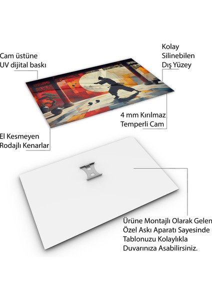 Insan Cam Tablo - Spor Yapanlar - Yatay Motif 04-032