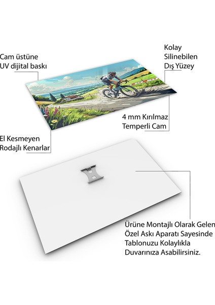 Insan Cam Tablo - Spor Yapanlar - Yatay Motif 04-042
