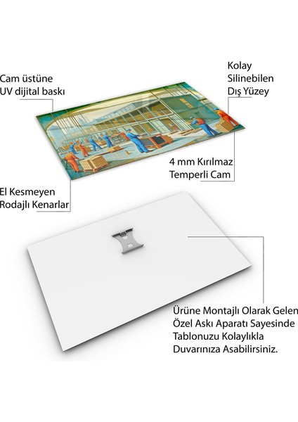Mesleki Cam Tablo - Müteahhit - Yatay Motif 14-162