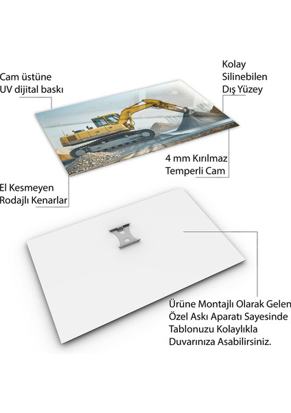 Mesleki Cam Tablo - Müteahhit - Yatay Motif 14-143