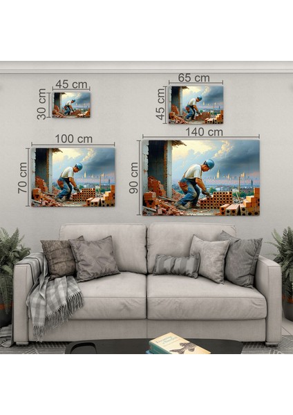 Mesleki Cam Tablo - Müteahhit - Yatay Motif 14-164