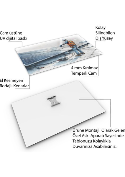 Mesleki Cam Tablo - Müteahhit - Yatay Motif 14-145