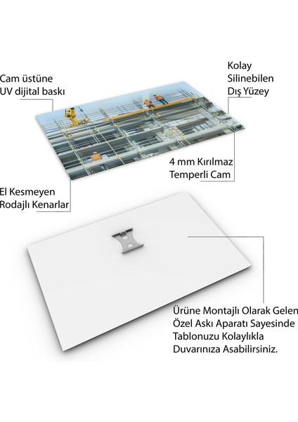 Mesleki Cam Tablo - Müteahhit - Yatay Motif 14-165