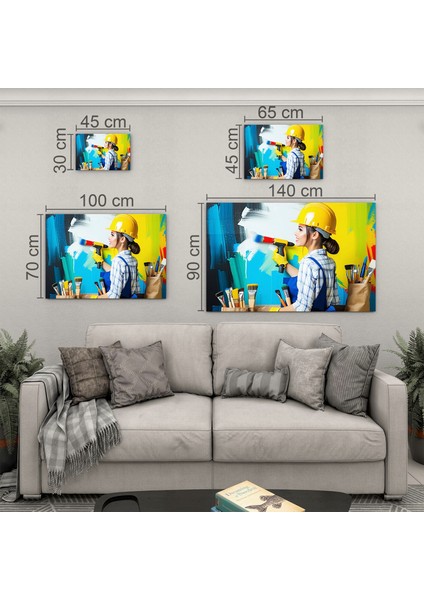 Mesleki Cam Tablo - Müteahhit - Yatay Motif 14-168