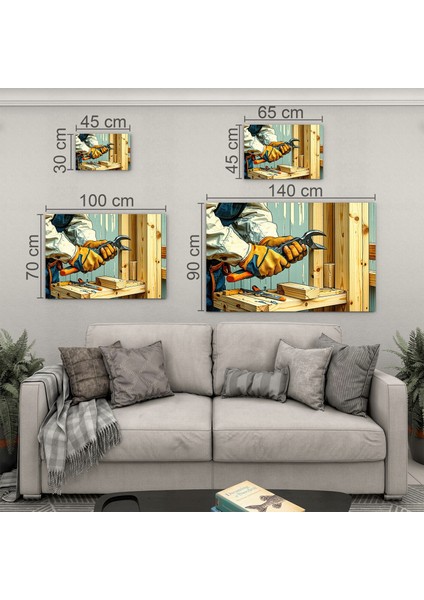 Mesleki Cam Tablo - Müteahhit - Yatay Motif 14-161