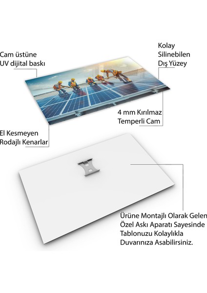 Mesleki Cam Tablo - Müteahhit - Yatay Motif 14-169