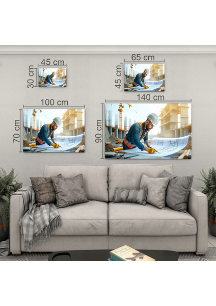 Mesleki Cam Tablo - Müteahhit - Yatay Motif 14-137