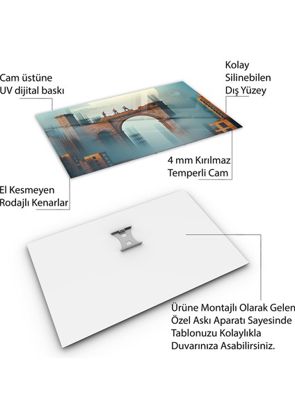 Mesleki Cam Tablo - Müteahhit - Yatay Motif 14-125