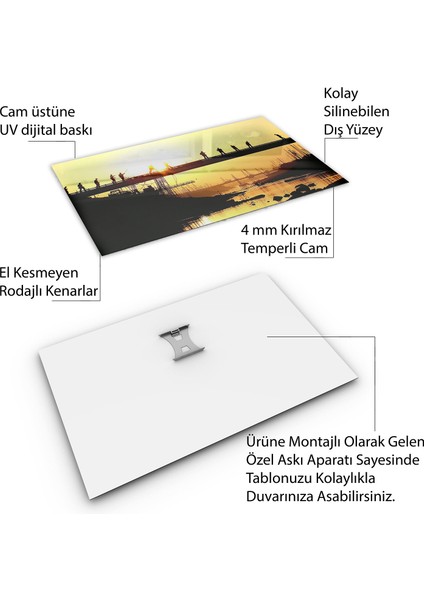 Mesleki Cam Tablo - Müteahhit - Yatay Motif 14-155
