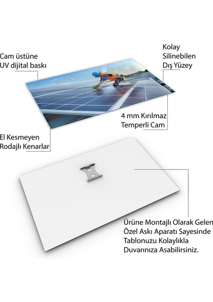 Mesleki Cam Tablo - Müteahhit - Yatay Motif 14-109