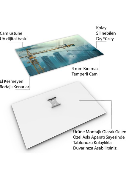 Mesleki Cam Tablo - Müteahhit - Yatay Motif 14-117