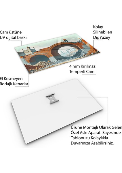 Mesleki Cam Tablo - Müteahhit - Yatay Motif 14-102