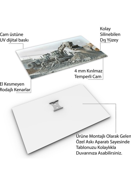 Mesleki Cam Tablo - Müteahhit - Yatay Motif 14-116