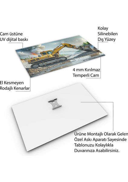 Mesleki Cam Tablo - Müteahhit - Yatay Motif 14-101
