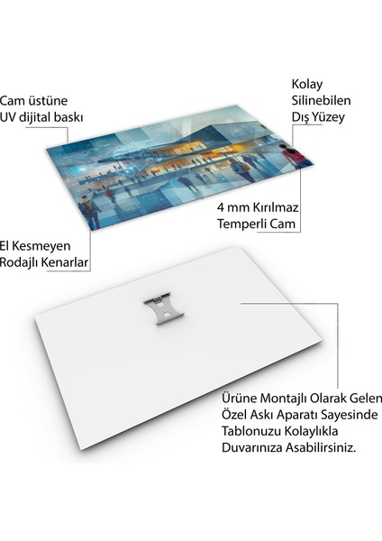 Mesleki Cam Tablo - Öğretmen - Yatay Motif 11-134