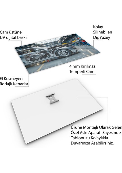 Mesleki Cam Tablo - Galerici - Yatay Motif 13-143