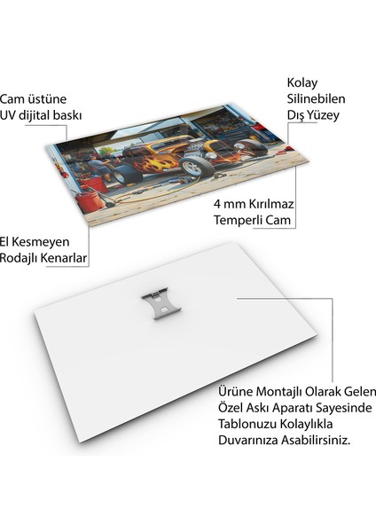 Mesleki Cam Tablo - Galerici - Yatay Motif 13-154
