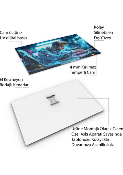 Mesleki Cam Tablo - Mühendis - Yatay Motif 09-101
