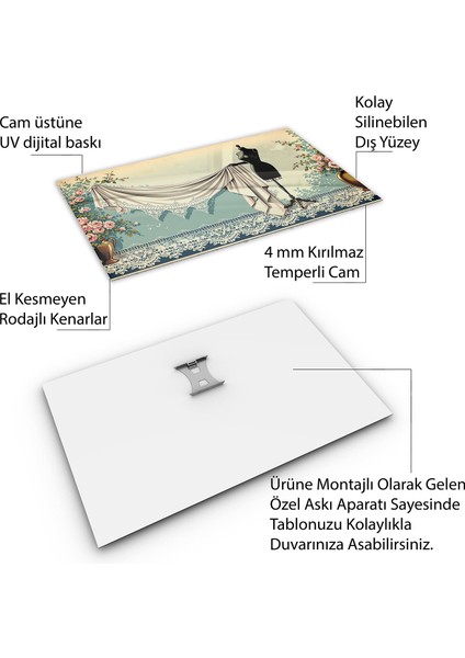 Mesleki Cam Tablo - Modacı - Yatay Motif 08-190