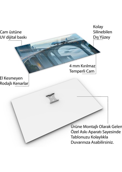Mesleki Cam Tablo - Mühendis - Yatay Motif 09-170