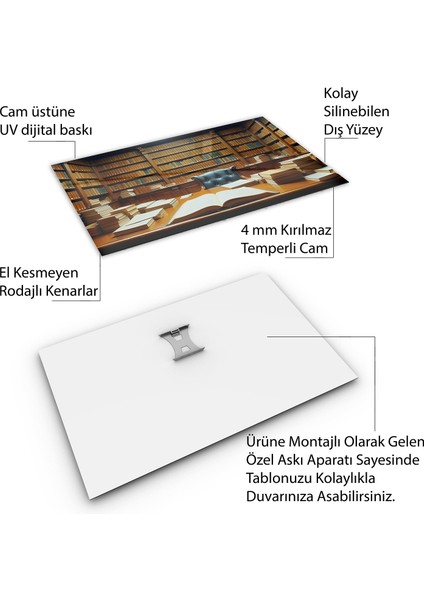 Mesleki Cam Tablo - Hukukçu - Yatay Motif 06-163