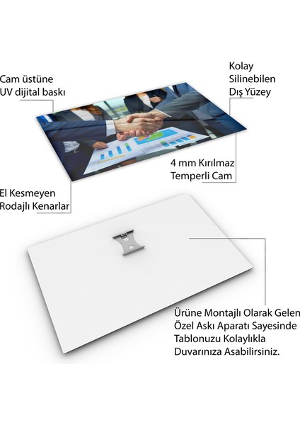 Mesleki Cam Tablo - Bankacı - Yatay Motif 02-137