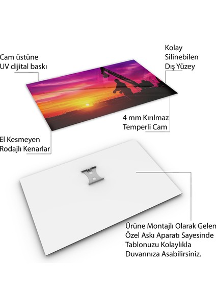 Mesleki Cam Tablo - Müteahhit - Yatay Motif 14-016