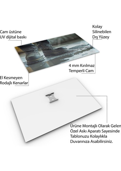 Mesleki Cam Tablo - Müteahhit - Yatay Motif 14-011