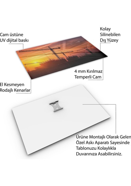 Mesleki Cam Tablo - Müteahhit - Yatay Motif 14-001