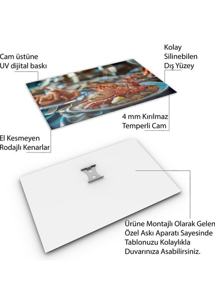 Mesleki Cam Tablo - Aşçı - Yatay Motif 01-010
