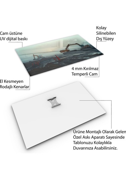 Mesleki Cam Tablo - Müteahhit - Yatay Motif 14-004