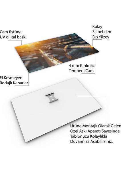 Mesleki Cam Tablo - Müteahhit - Yatay Motif 14-005