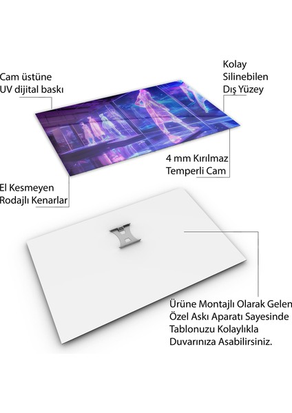Mesleki Cam Tablo - Modacı - Yatay Motif 08-013