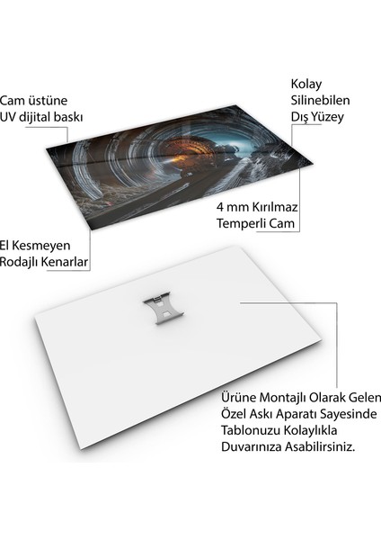 Mesleki Cam Tablo - Müteahhit - Yatay Motif 14-008