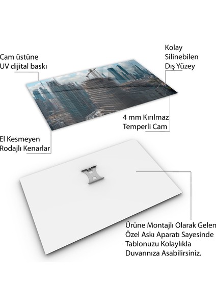 Mesleki Cam Tablo - Müteahhit - Yatay Motif 14-014