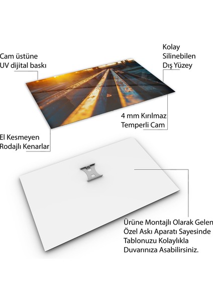 Mesleki Cam Tablo - Müteahhit - Yatay Motif 14-018