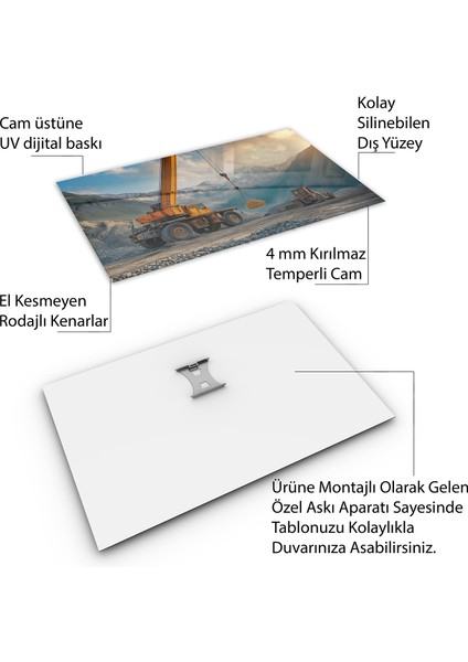 Mesleki Cam Tablo - Müteahhit - Yatay Motif 14-009