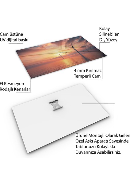 Mesleki Cam Tablo - Mühendis - Yatay Motif 09-008