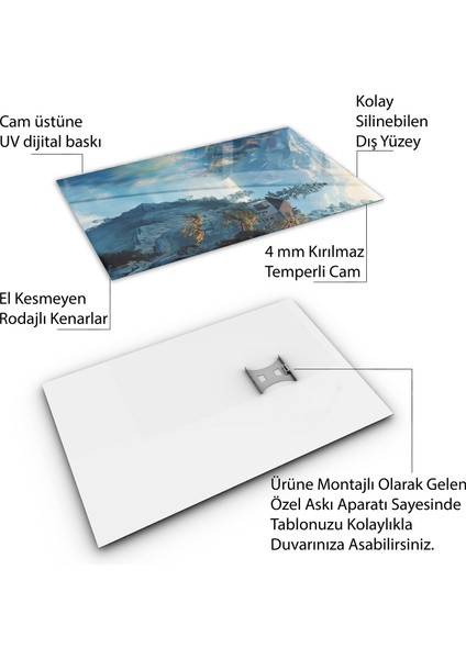 Karışık Duvar Tasarım Cam Tablo - Karisik - Dikey Motif 01-342