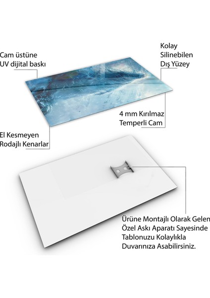 Karışık Duvar Tasarım Cam Tablo - Karisik - Dikey Motif 01-488